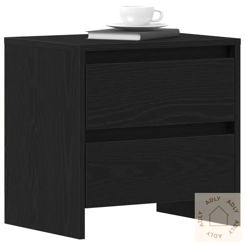 Nattbord Svart Eik 45X34X44,5 Cm Konstruert Tre
