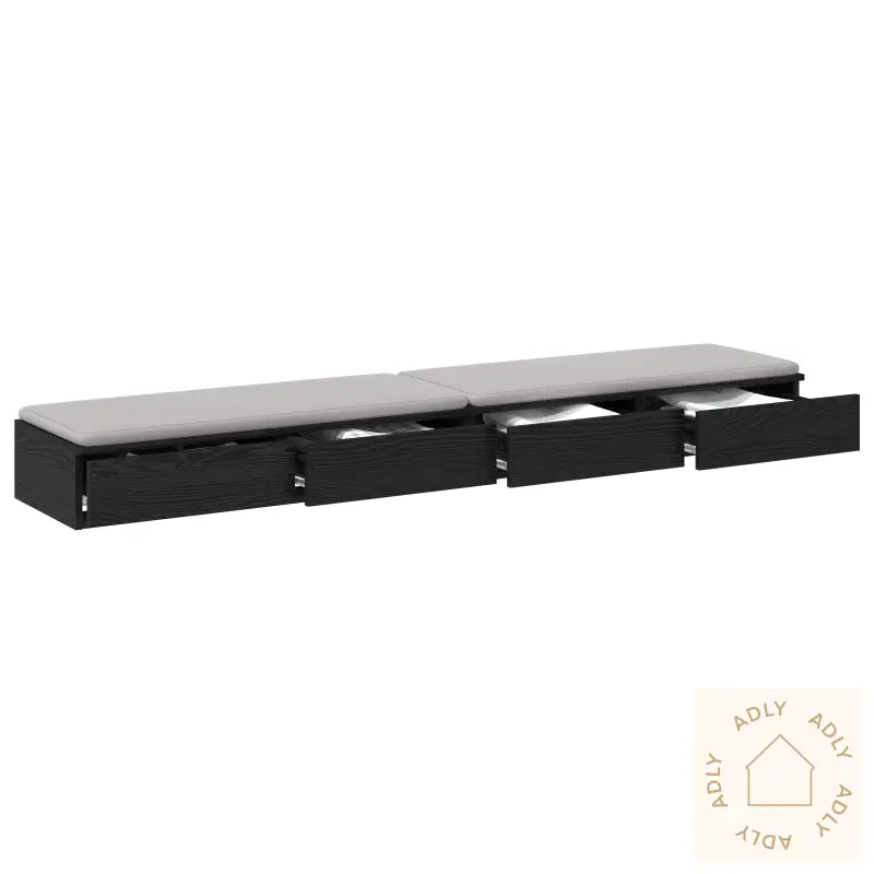 Sengeskuffer Sort 180X36,5X16,5 Cm Laget Av Tre