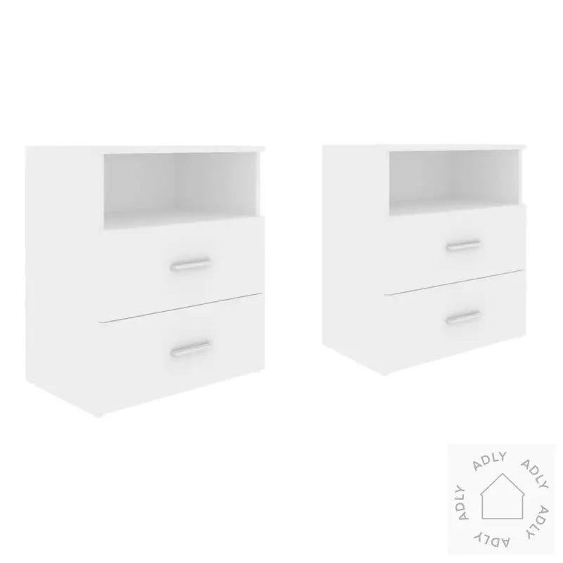 Nattbord 2 Stk Hvit 50X32X60 Cm