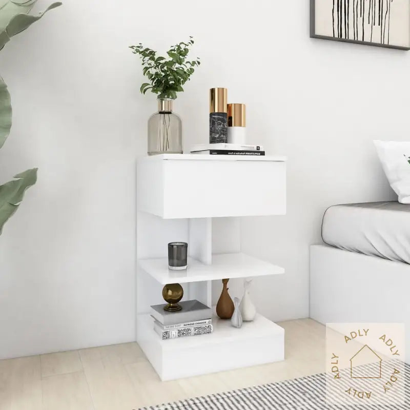 Nattbord 2 Stk Hvit 40X35X65 Cm Konstruert Tre