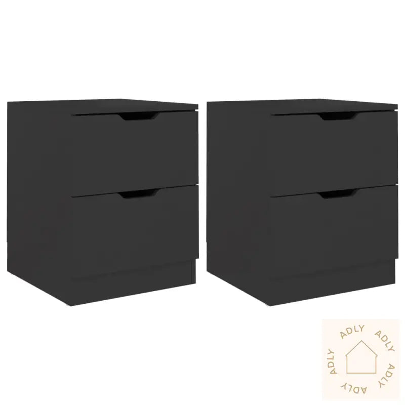 Nattbord 2 Stk Svart 40X40X50 Cm Konstruert Tre