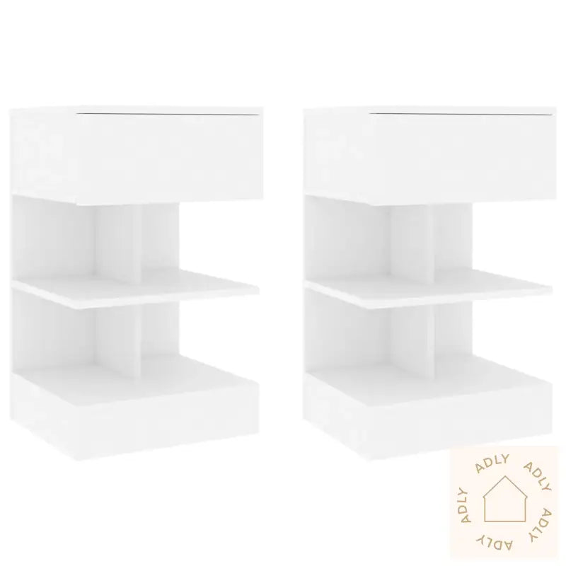 Nattbord 2 Stk Hvit 40X35X65 Cm Konstruert Tre