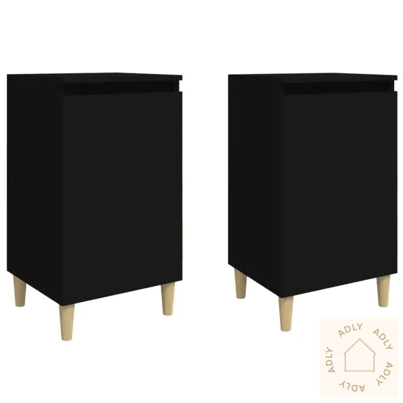 Nattbord 2 Stk Svart 40X35X70 Cm Konstruert Tre