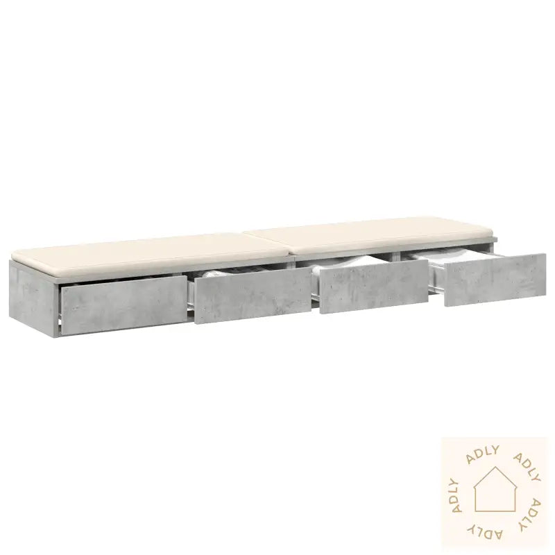 Bedskuffer Betonggrå 150X36,5X16,5 Cm Konstruert Tre