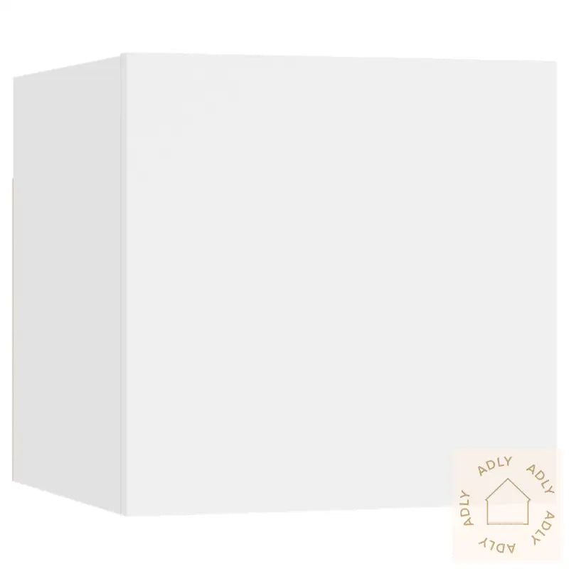Nattbord Høyglans Hvit 30,5X30X30 Cm Konstruert Tre