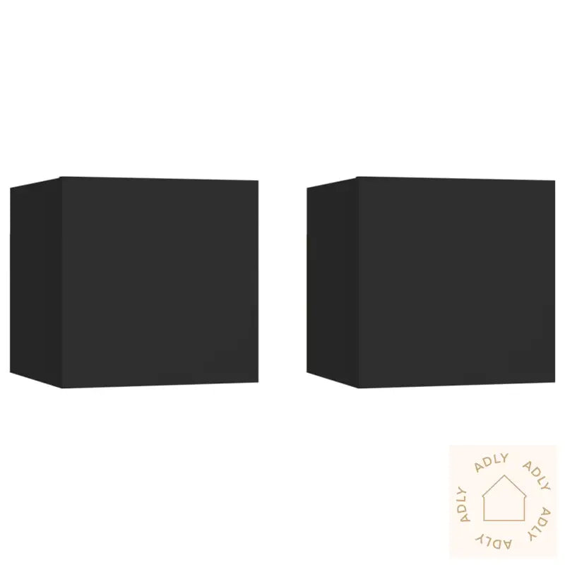 Nattbord 2 Stk Svart 30,5X30X30 Cm Konstruert Tre