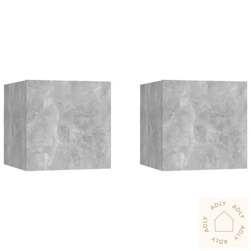 Nattbord 2 Stk Betonggrå 30,5X30X30 Cm Konstruert Tre