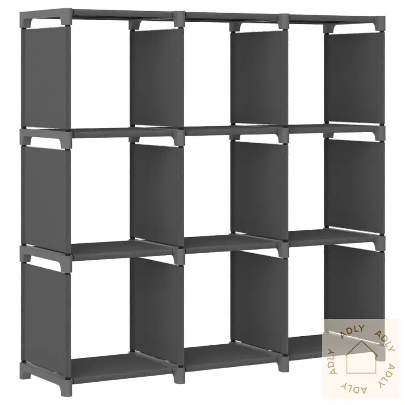 Displayhylle Med 9 Kuber Grå 103X30X107,5 Cm Stoff
