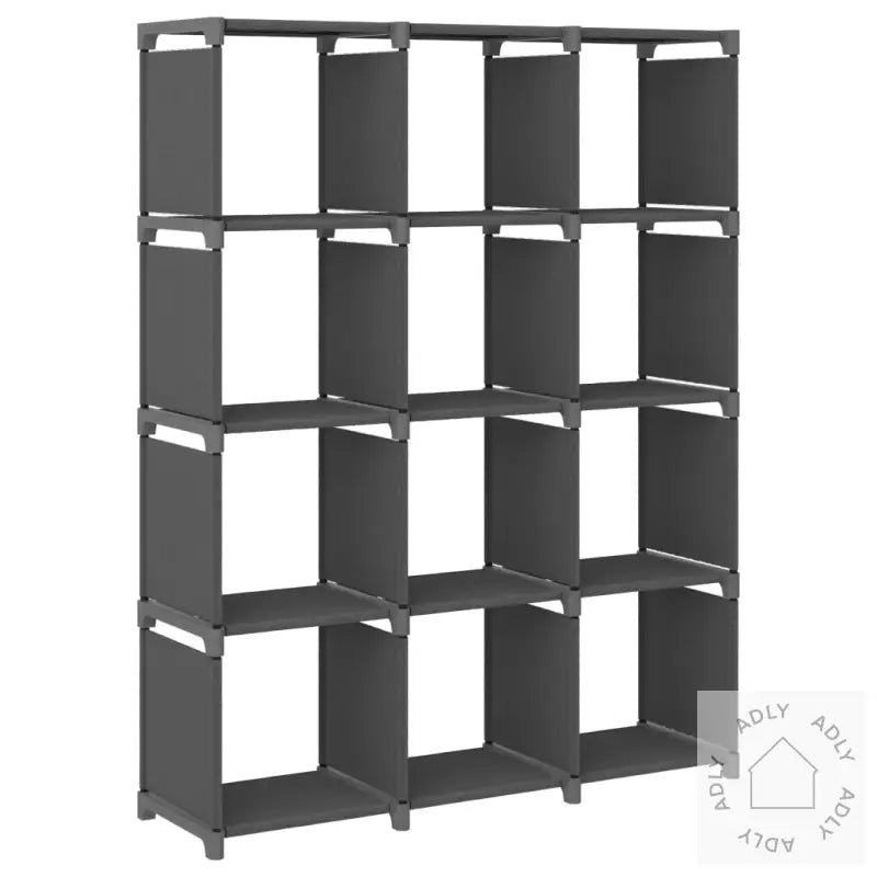 Displayhylle Med 12 Kuber Grå 103X30X141 Cm Stoff