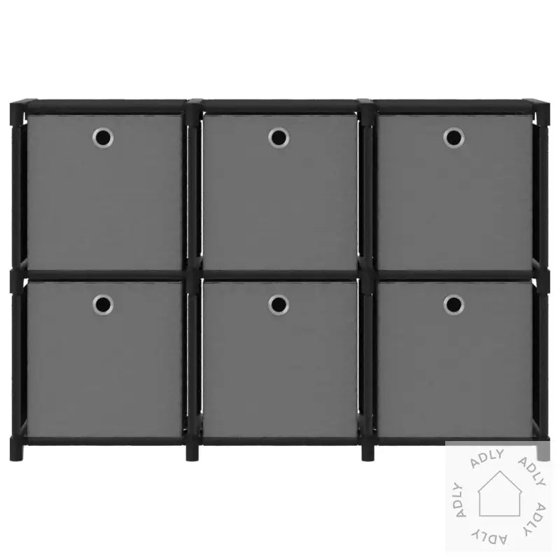 Displayhylle Med 6 Kuber Og Bokser Svart 103X30X72,5 Cm Stoff