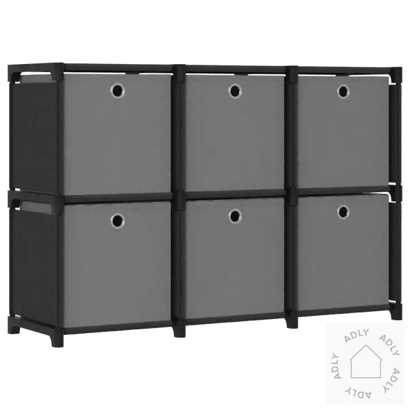 Displayhylle Med 6 Kuber Og Bokser Svart 103X30X72,5 Cm Stoff