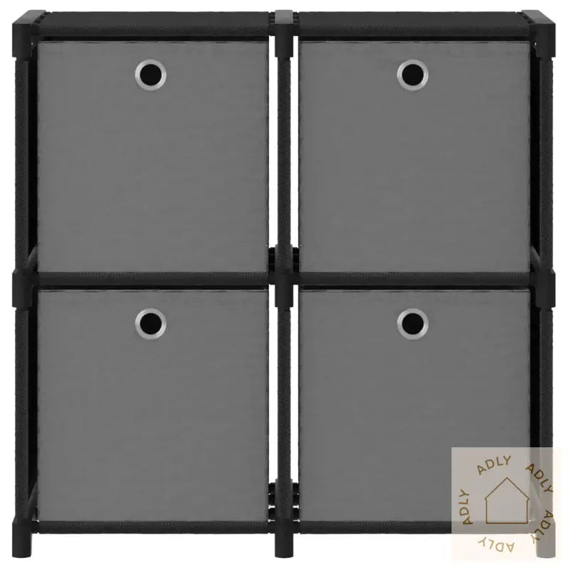 Displayhylle Med 4 Kuber Og Bokser Svart 69X30X72,5 Cm Stoff
