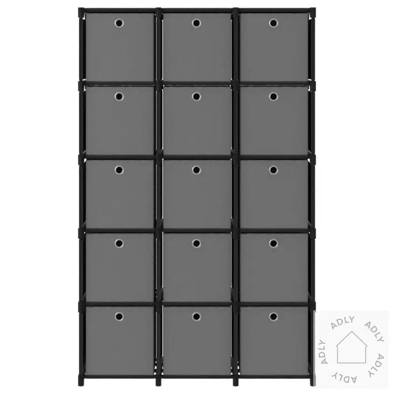 Displayhylle Med 15 Kuber Og Bokser Svart 103X30X175,5 Cm Stoff