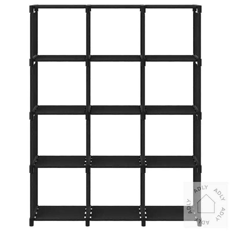 Displayhylle Med 12 Kuber Svart 103X30X141 Cm Stoff