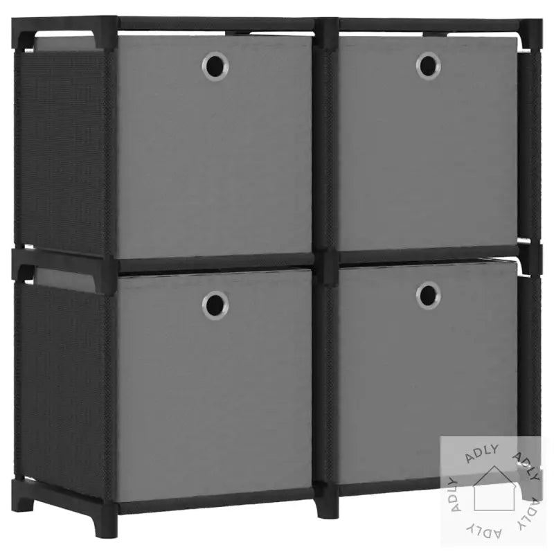 Displayhylle Med 4 Kuber Og Bokser Svart 69X30X72,5 Cm Stoff