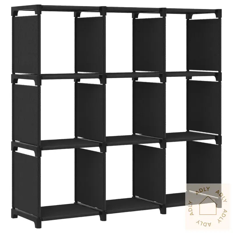 Displayhylle Med 9 Kuber Svart 103X30X107,5 Cm Stoff