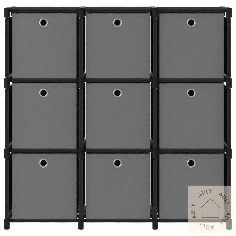 Displayhylle Med 9 Kuber Og Bokser Svart 103X30X107,5 Cm Stoff