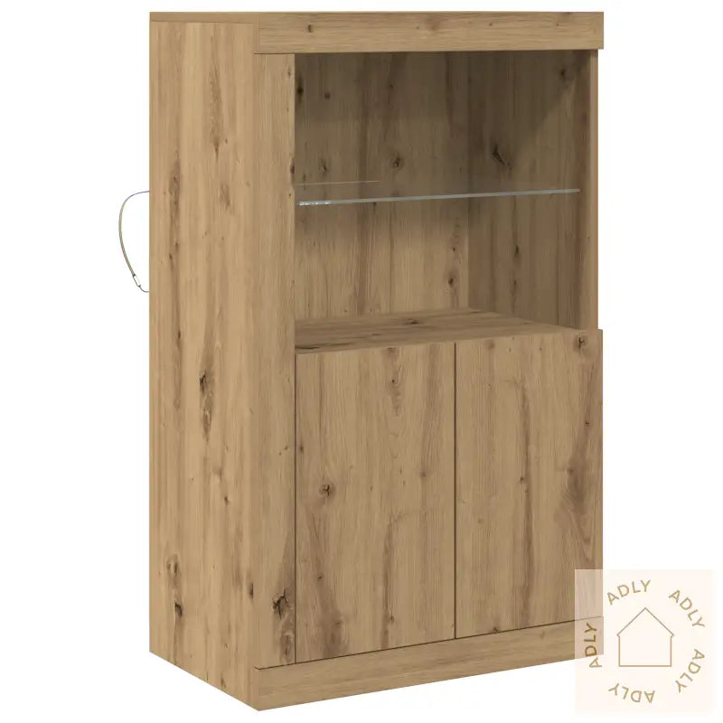 Sideboard Med Led Lys Artisan Eik 60,5X37X100 Cm