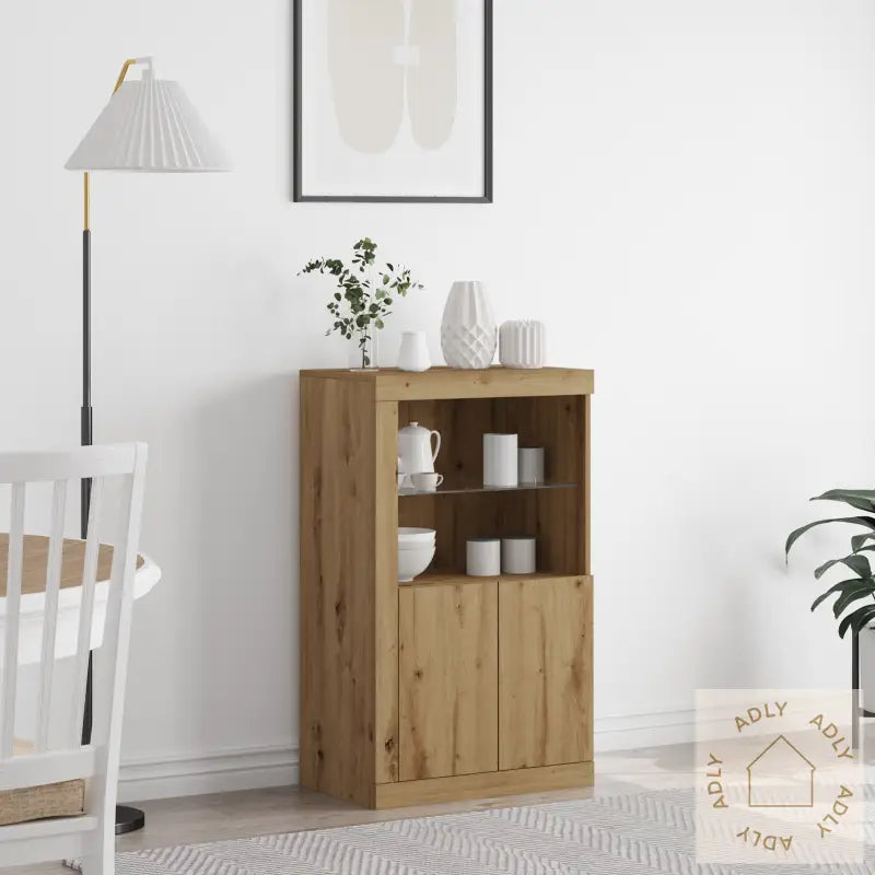 Sideboard Med Led Lys Artisan Eik 60,5X37X100 Cm