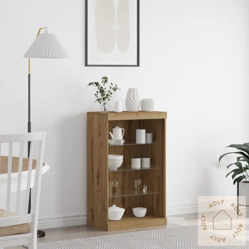 Sideboard Med Led Lys Artisan Eik 60,5X37X100 Cm
