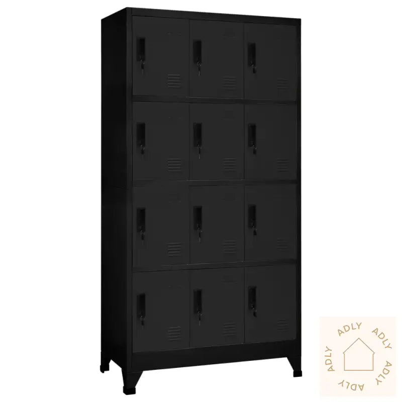 Oppbevaringsskap Svart 90X45X180 Cm Stål