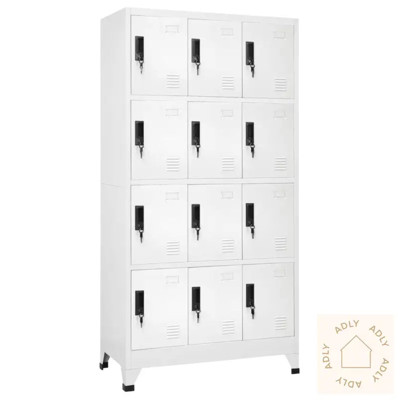 Oppbevaringsskap Hvit 90X45X180 Cm Stål