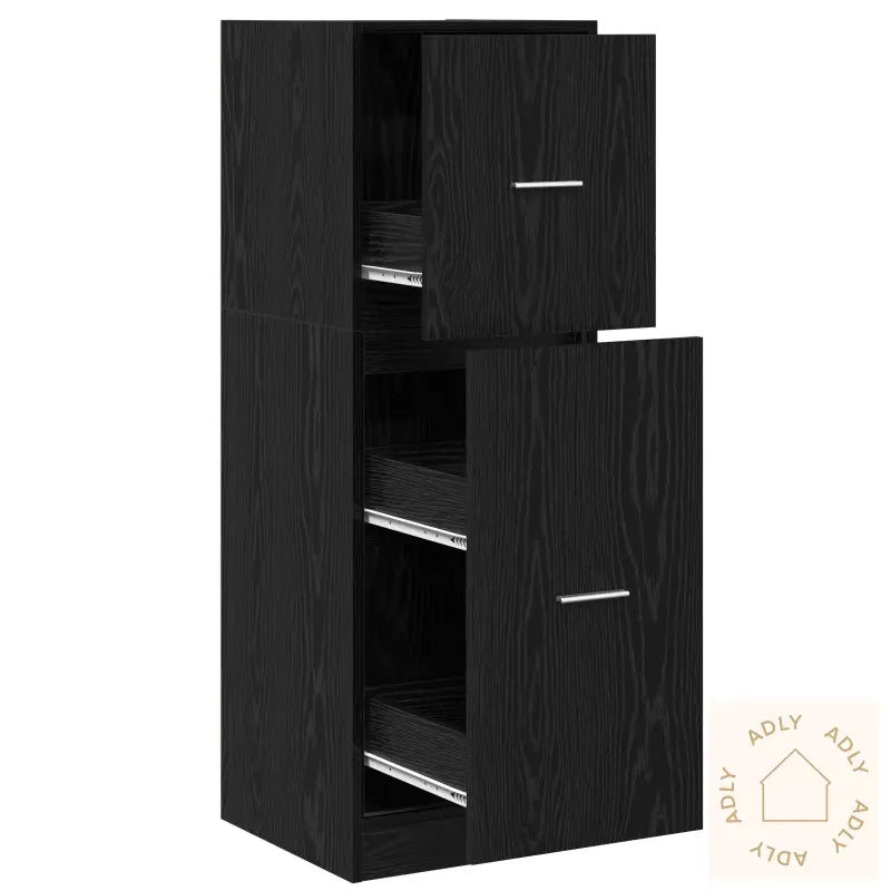 Apothecary Cabinet Svart Eik 40X41X118 Cm Konstruert Tre