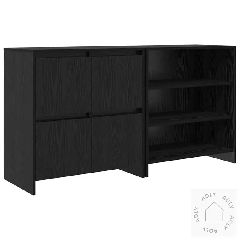 Serviesskap 2 Pcs Svart Eik 70 X 41 X 75 Cm Konstruert Tre