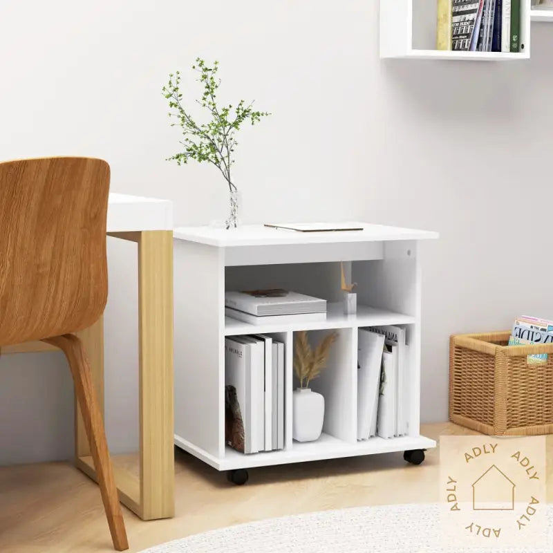 Rulleskap Hvit 60X45X60 Cm Konstruert Tre
