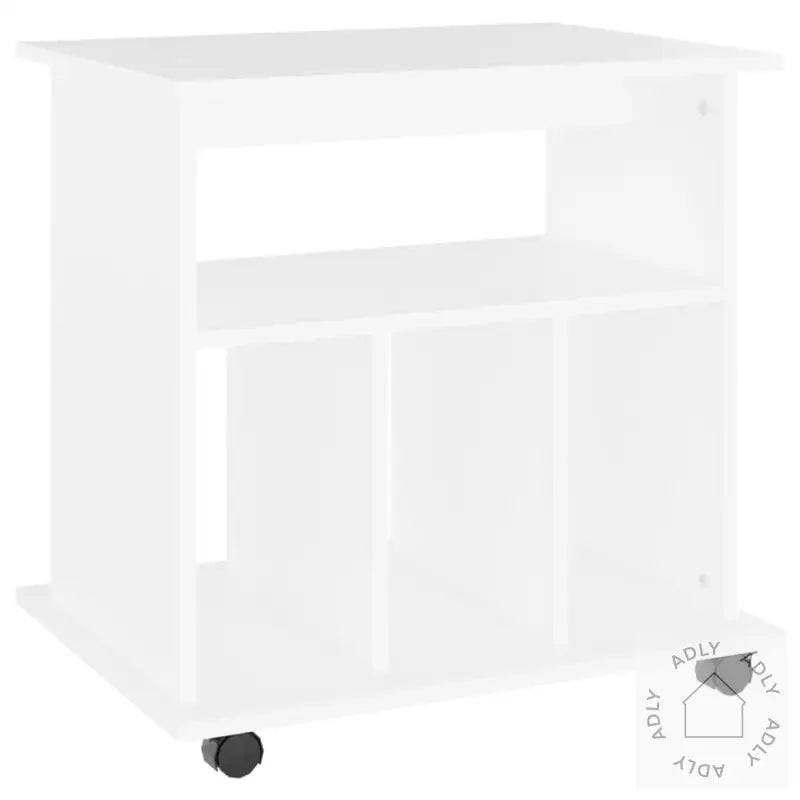 Rulleskap Hvit 60X45X60 Cm Konstruert Tre