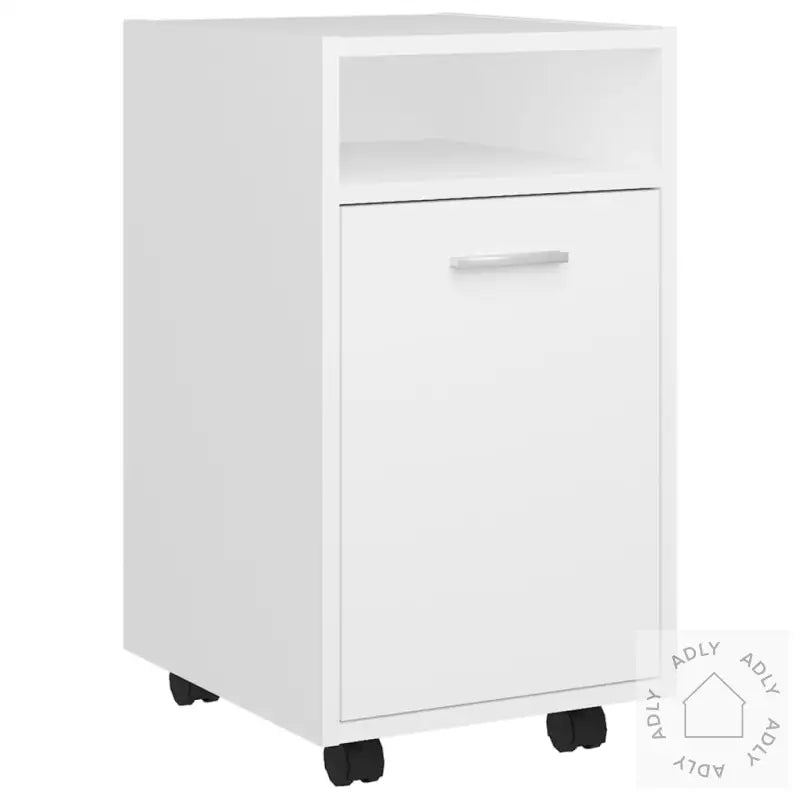 Sideskap Med Hjul Hvit 33X38X60 Cm Konstruert Tre