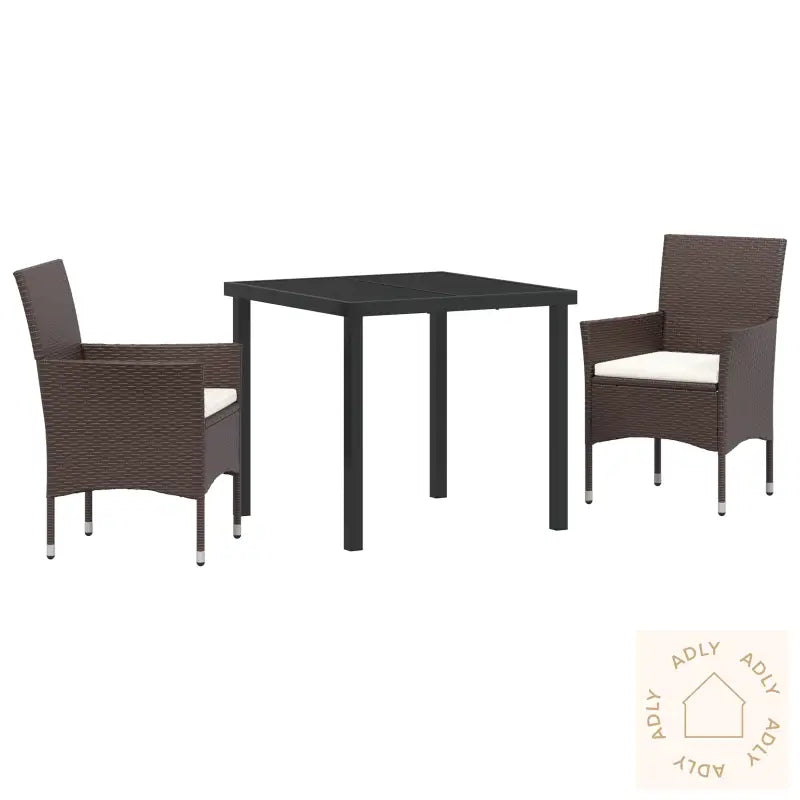3-Delers Hage Spisestue Brun Poly Rattan