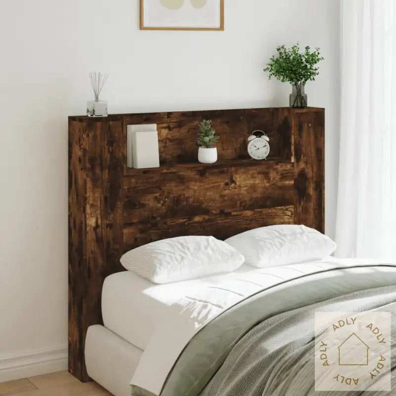 Hodegavl Skap Med Led Røkt Eik 120X16,5X103,5 Cm
