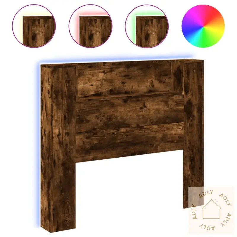 Hodegavl Skap Med Led Røkt Eik 120X16,5X103,5 Cm