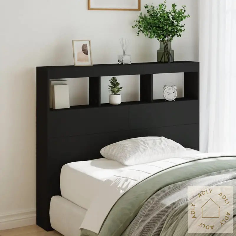 Hodegavl Skap Med Led Svart 120X17X102 Cm