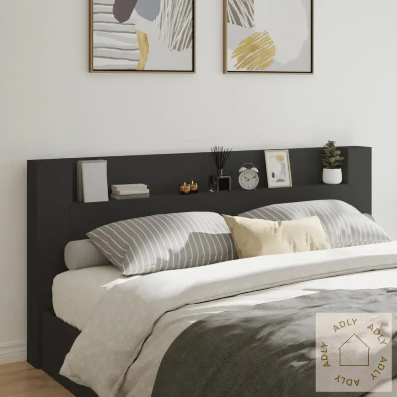 Hodegavl Skap Med Led Svart 220X16,5X103,5 Cm