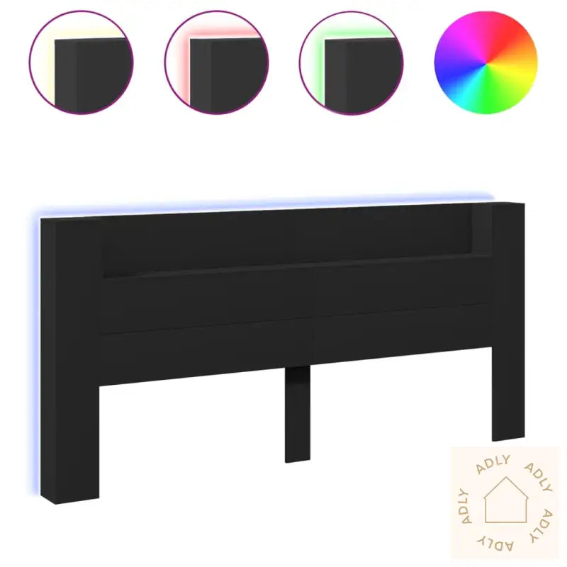 Hodegavl Skap Med Led Svart 220X16,5X103,5 Cm