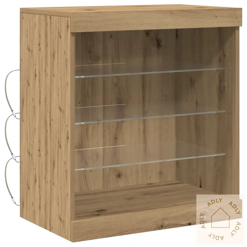 Sideboard Med Led Lys Artisan Eik 60,5X37X67 Cm