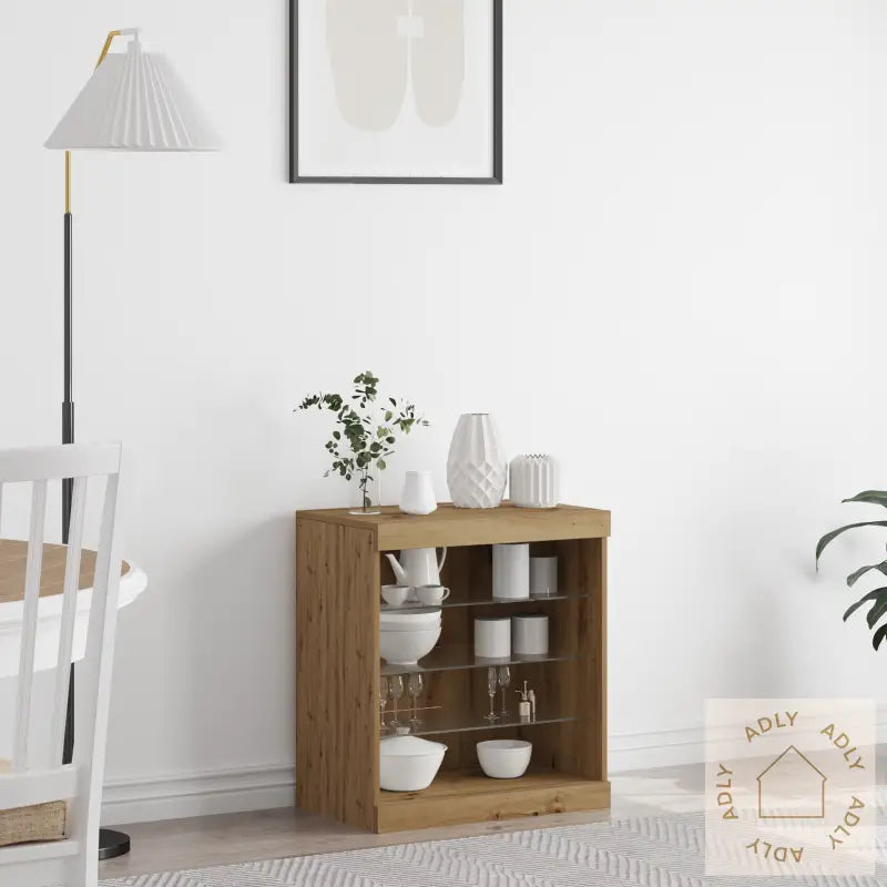 Sideboard Med Led Lys Artisan Eik 60,5X37X67 Cm