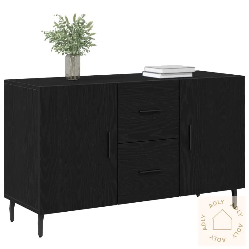 Sideboard Sort Eik 100X36X60 Cm Ingeniørfat