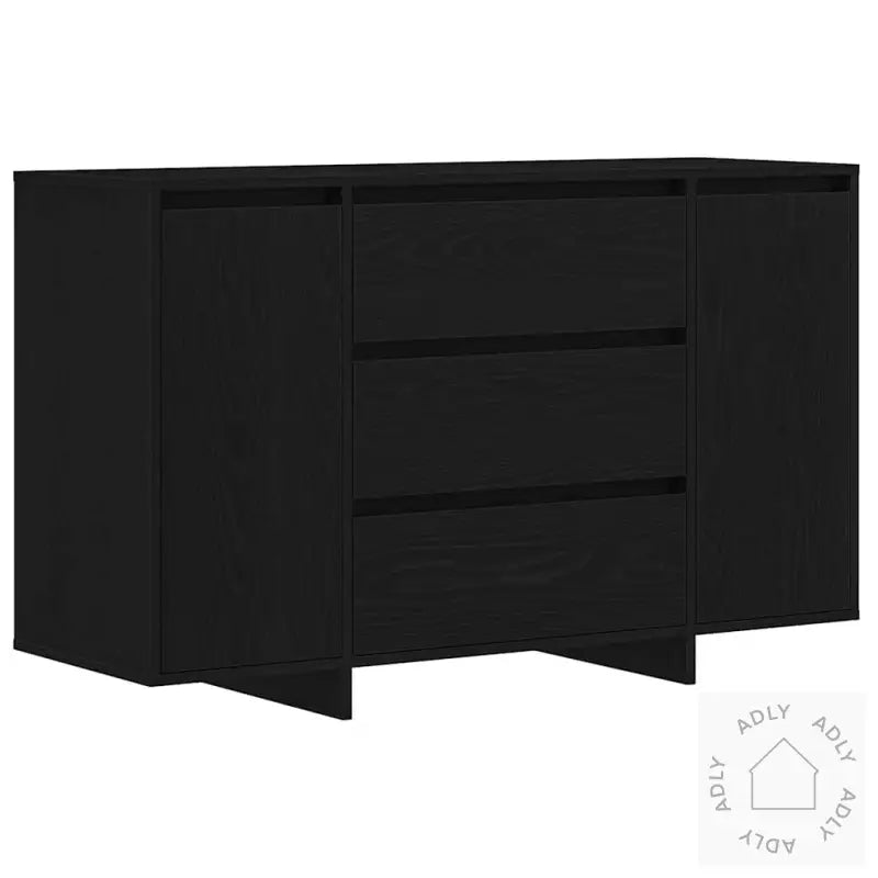 Sideboard Svart Eik 120X41X75 Cm Konstruert Tre