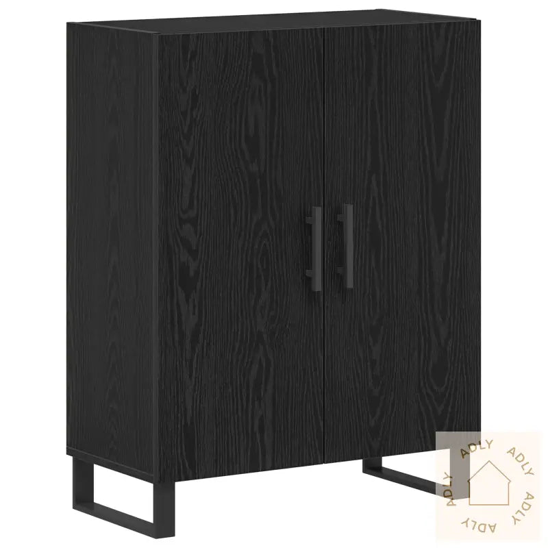 Sideboard Svart Eik 69,5X34X90 Cm Konstruert Tre