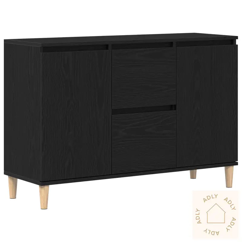 Skap I Svart Eik 101X35X60 Cm, Laget Av Konstruert Tre