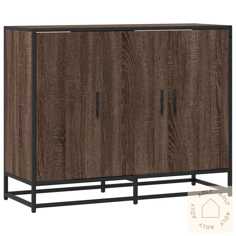 Skjenk Brun Eik 94X35X76 Cm Konstruert Tre