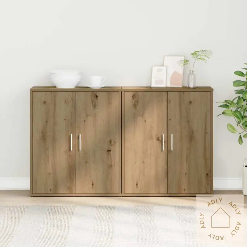 Høyskap 2 Pcs Artisan Eik 60 X 31 X 70 Cm Konstruert Tre
