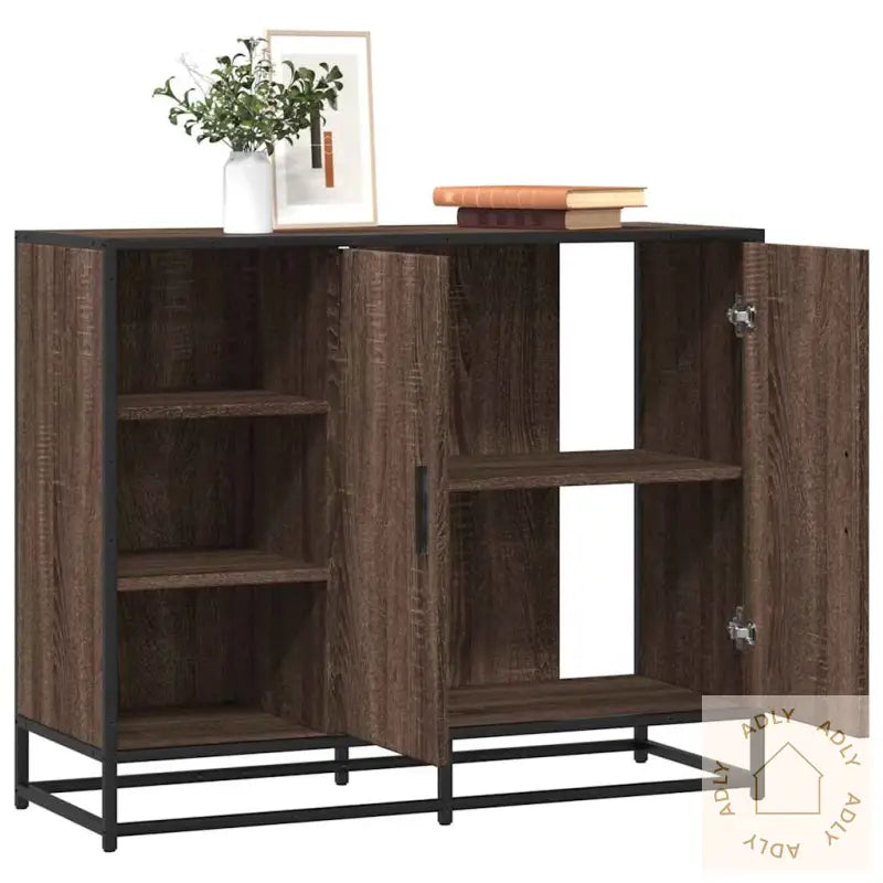Skjenk Brun Eik 92X35X76 Cm Konstruert Tre