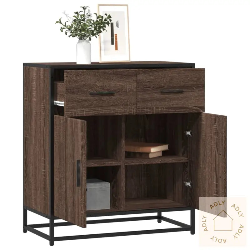 Skjenk Brun Eik 68X35X76 Cm Konstruert Tre
