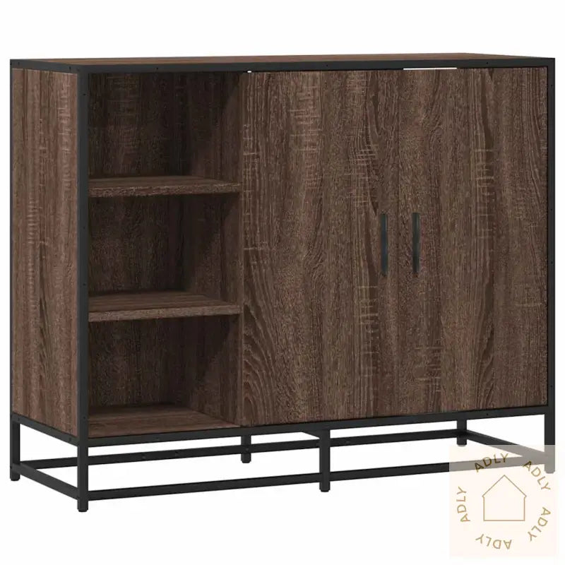 Skjenk Brun Eik 92X35X76 Cm Konstruert Tre
