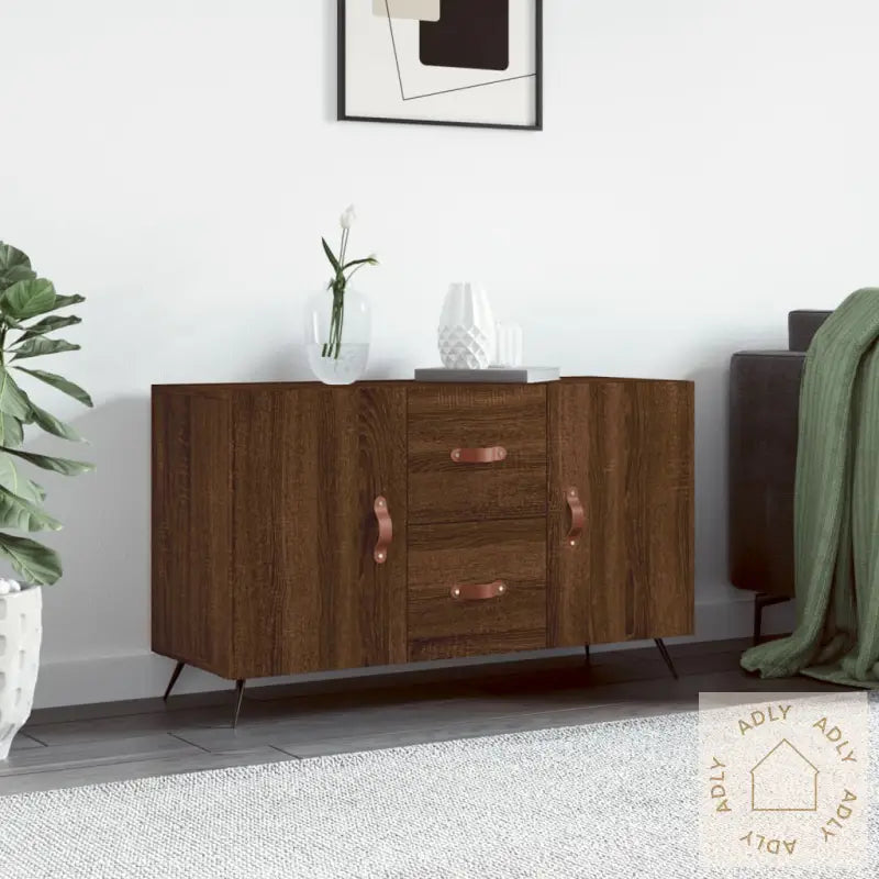 Skjenk Brun Eik 100X36X60 Cm Konstruert Tre