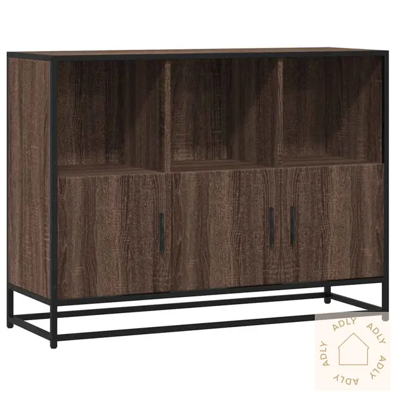 Skjenk Brun Eik 100X35X76 Cm Konstruert Tre